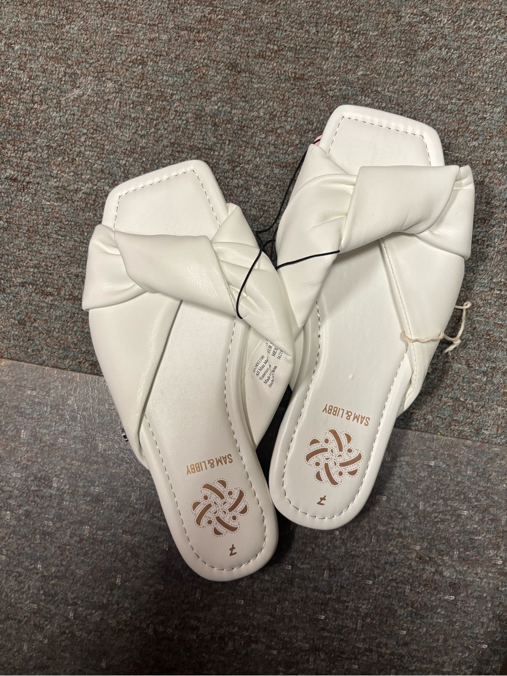 Sam & Libby Cream Twisted Slide Mules